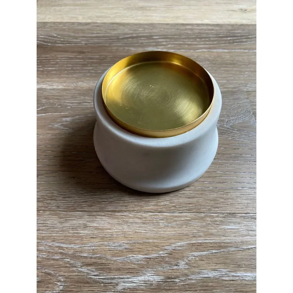 Threshold Marble Pillar Candle Holder with Gold